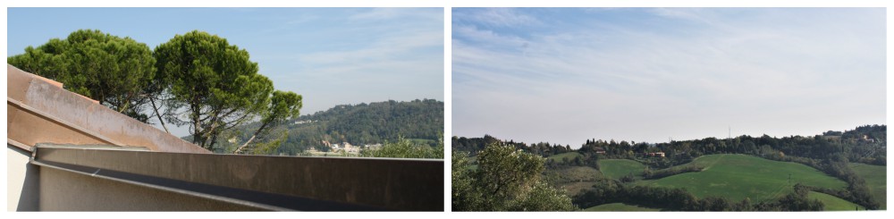 Vista da una terrazza della casa colonica in mansarda